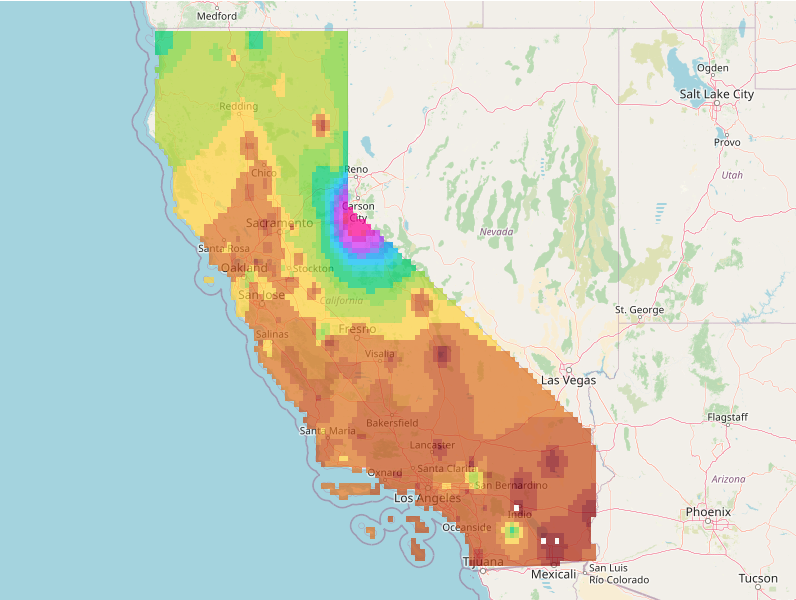 California precipitation dataset and rainfall data for April 2025, highlighting post-peak rainy season climate conditions