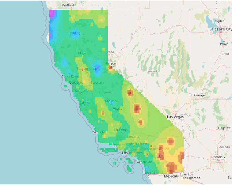 California precipitation dataset and rainfall data for March 2025, showing climate trends and monthly rainfall intensity